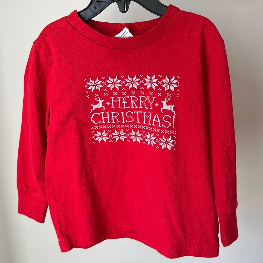 Merry Christmas Long Sleeve T Shirt - Size 3